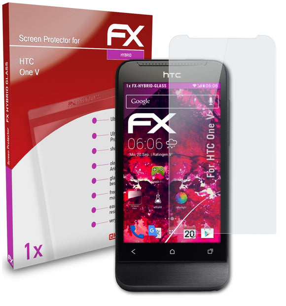 atFoliX FX-Hybrid-Glass Panzerglasfolie für HTC One V