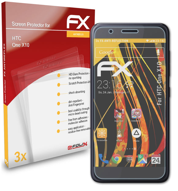 atFoliX FX-Antireflex Displayschutzfolie für HTC One X10