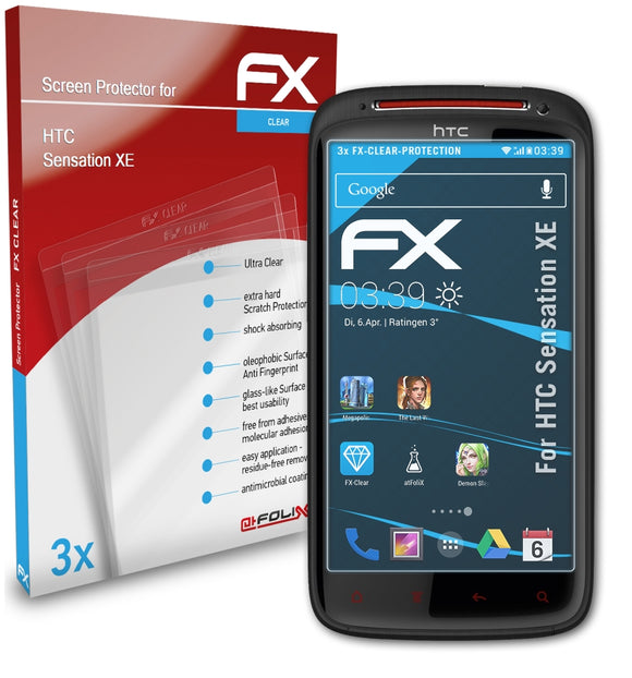 atFoliX FX-Clear Schutzfolie für HTC Sensation XE