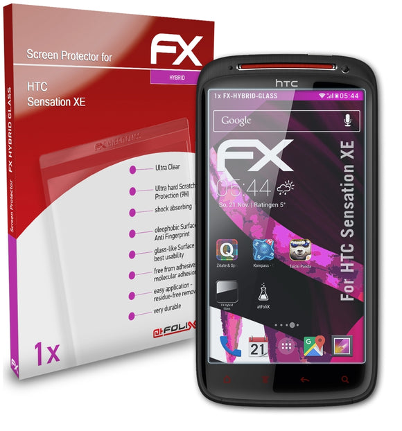 atFoliX FX-Hybrid-Glass Panzerglasfolie für HTC Sensation XE