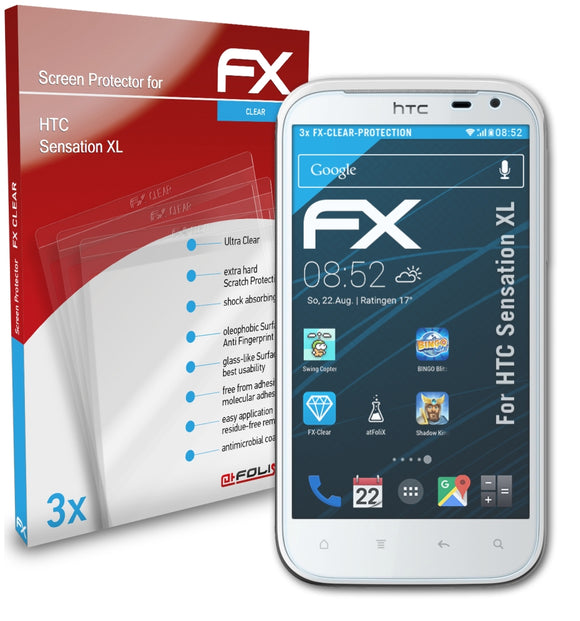 atFoliX FX-Clear Schutzfolie für HTC Sensation XL