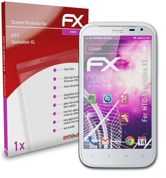 atFoliX FX-Hybrid-Glass Panzerglasfolie für HTC Sensation XL