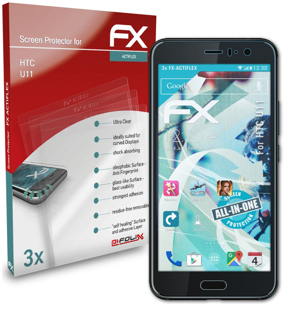 atFoliX FX-ActiFleX Displayschutzfolie für HTC U11