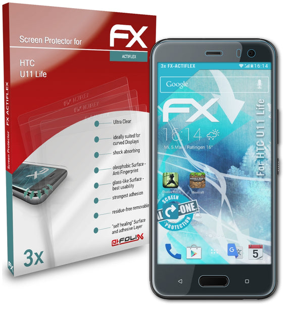 atFoliX FX-ActiFleX Displayschutzfolie für HTC U11 Life