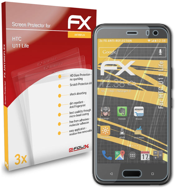 atFoliX FX-Antireflex Displayschutzfolie für HTC U11 Life