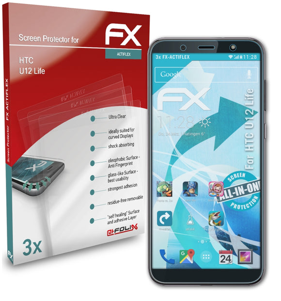 atFoliX FX-ActiFleX Displayschutzfolie für HTC U12 Life