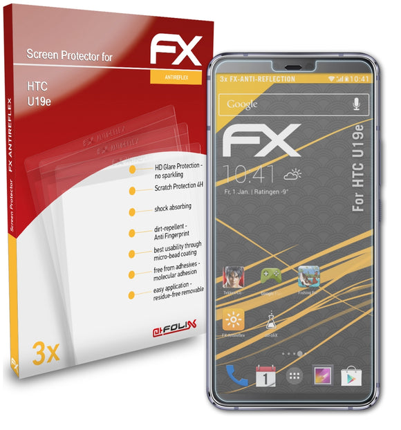 atFoliX FX-Antireflex Displayschutzfolie für HTC U19e
