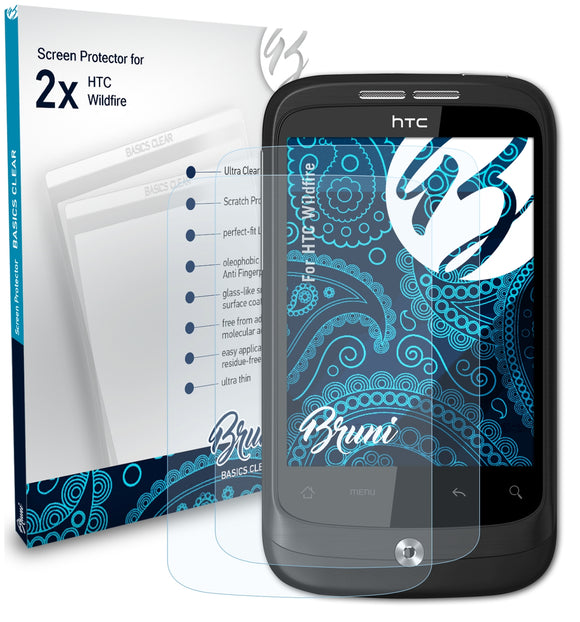 Bruni Basics-Clear Displayschutzfolie für HTC Wildfire