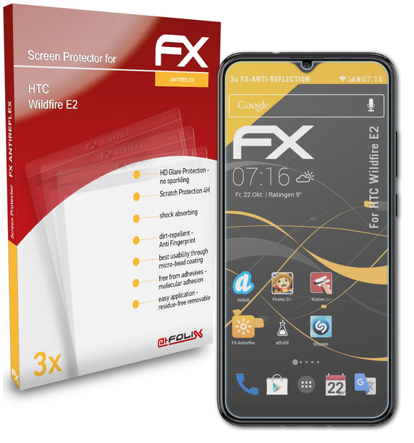 atFoliX FX-Antireflex Displayschutzfolie für HTC Wildfire E2