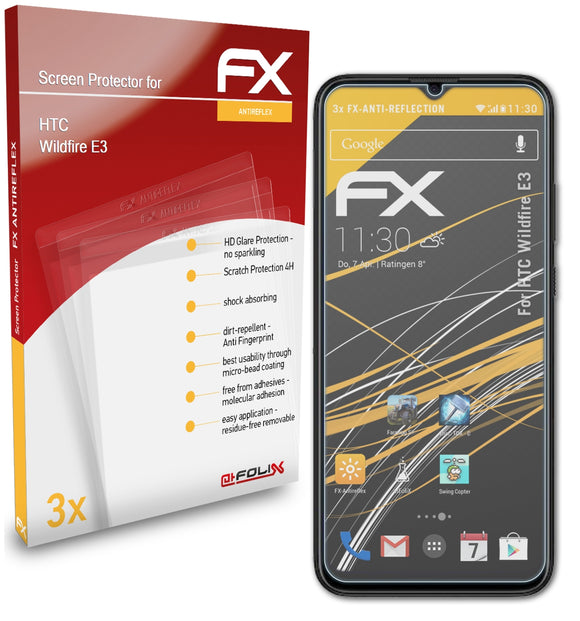 atFoliX FX-Antireflex Displayschutzfolie für HTC Wildfire E3