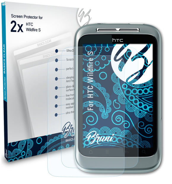 Bruni Basics-Clear Displayschutzfolie für HTC Wildfire S