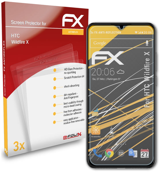 atFoliX FX-Antireflex Displayschutzfolie für HTC Wildfire X