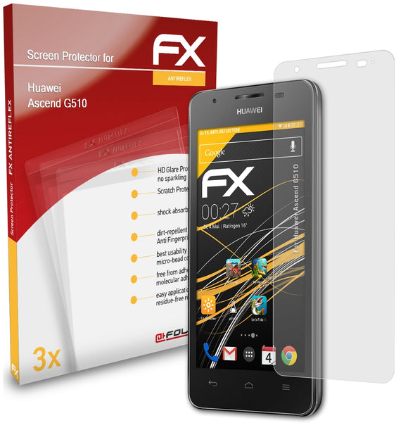 atFoliX FX-Antireflex Displayschutzfolie für Huawei Ascend G510