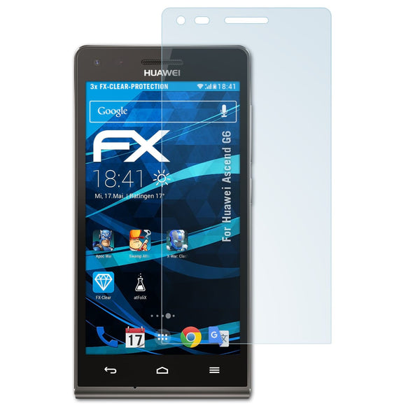 atFoliX FX-Clear Schutzfolie für Huawei Ascend G6