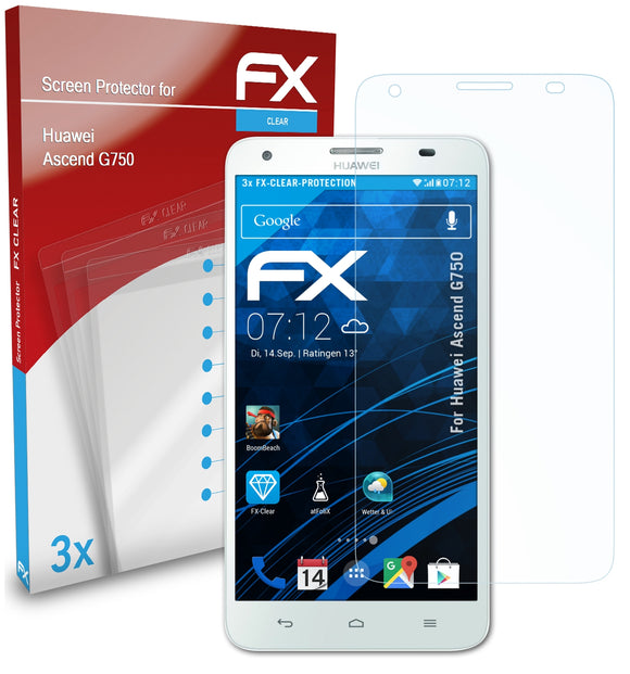atFoliX FX-Clear Schutzfolie für Huawei Ascend G750
