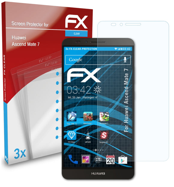 atFoliX FX-Clear Schutzfolie für Huawei Ascend Mate 7