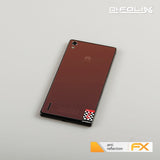 Panzerfolie atFoliX kompatibel mit Huawei Ascend P7, entspiegelnde und stoßdämpfende FX (3er Set)