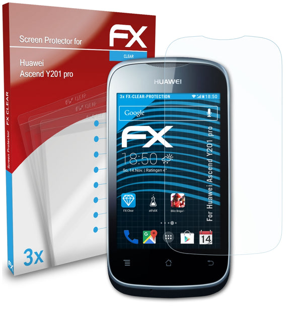 atFoliX FX-Clear Schutzfolie für Huawei Ascend Y201 pro