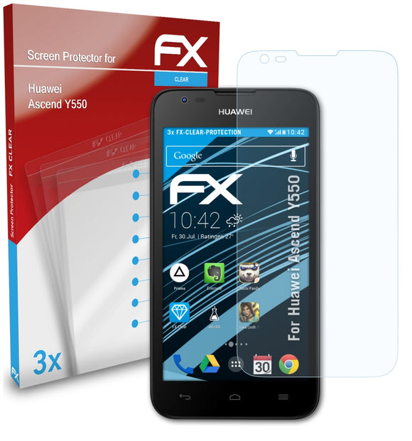 atFoliX FX-Clear Schutzfolie für Huawei Ascend Y550