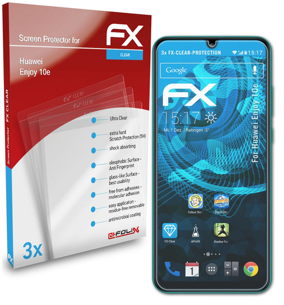 atFoliX FX-Clear Schutzfolie für Huawei Enjoy 10e