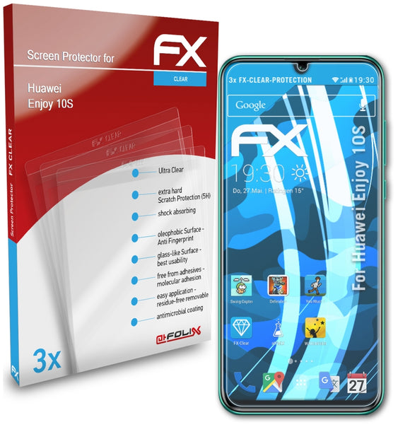 atFoliX FX-Clear Schutzfolie für Huawei Enjoy 10S