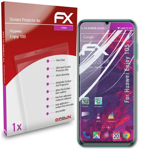 atFoliX FX-Hybrid-Glass Panzerglasfolie für Huawei Enjoy 10S