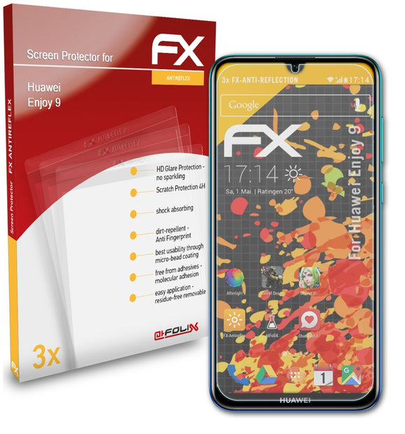 atFoliX FX-Antireflex Displayschutzfolie für Huawei Enjoy 9