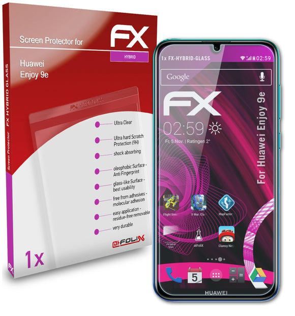 atFoliX FX-Hybrid-Glass Panzerglasfolie für Huawei Enjoy 9e