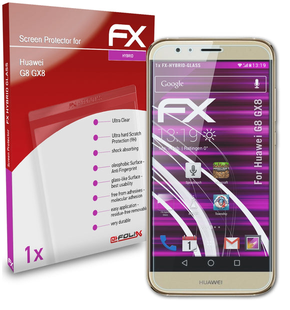 atFoliX FX-Hybrid-Glass Panzerglasfolie für Huawei G8 (GX8)