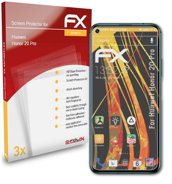 atFoliX FX-Antireflex Displayschutzfolie für Huawei Honor 20 Pro