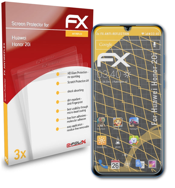 atFoliX FX-Antireflex Displayschutzfolie für Huawei Honor 20i