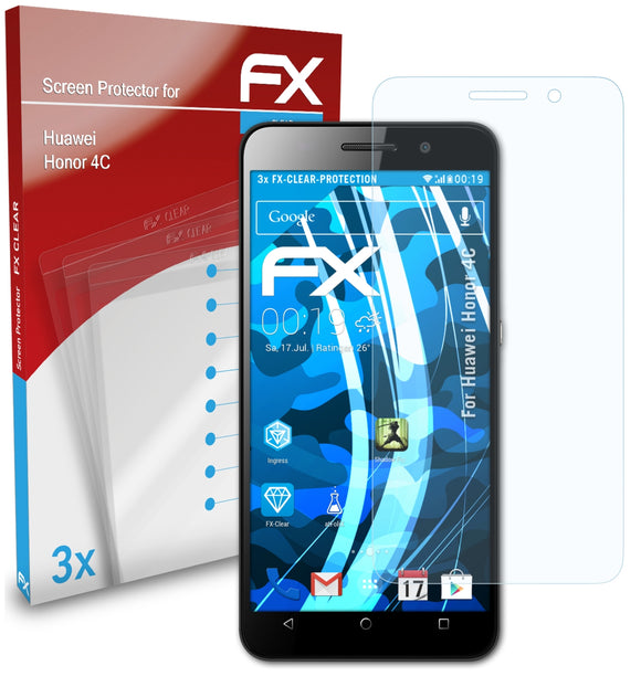 atFoliX FX-Clear Schutzfolie für Huawei Honor 4C
