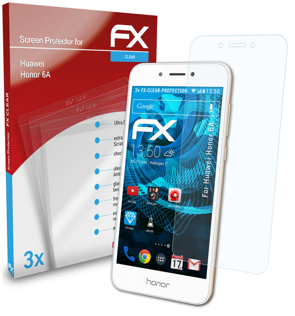 atFoliX FX-Clear Schutzfolie für Huawei Honor 6A
