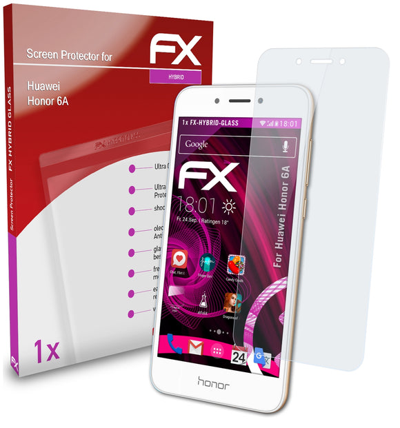 atFoliX FX-Hybrid-Glass Panzerglasfolie für Huawei Honor 6A