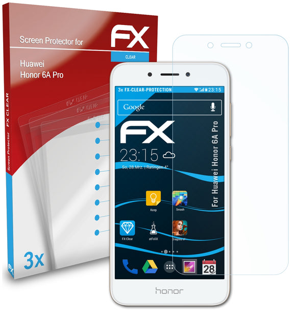 atFoliX FX-Clear Schutzfolie für Huawei Honor 6A Pro