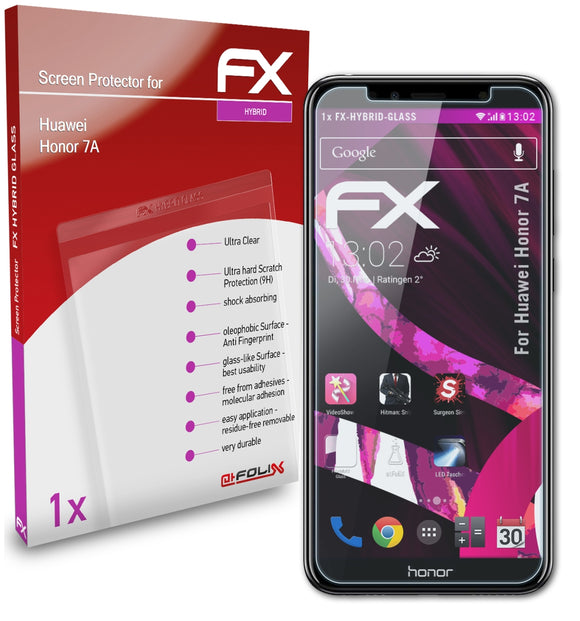 atFoliX FX-Hybrid-Glass Panzerglasfolie für Huawei Honor 7A