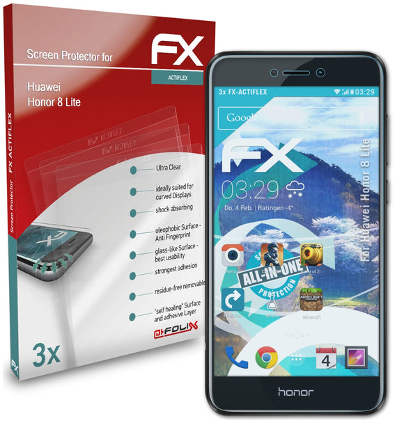 atFoliX FX-ActiFleX Displayschutzfolie für Huawei Honor 8 Lite