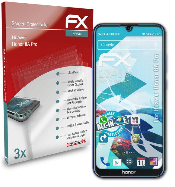 atFoliX FX-ActiFleX Displayschutzfolie für Huawei Honor 8A Pro