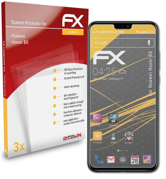 atFoliX FX-Antireflex Displayschutzfolie für Huawei Honor 8X