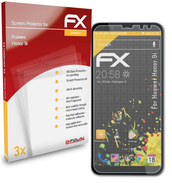 atFoliX FX-Antireflex Displayschutzfolie für Huawei Honor 9i