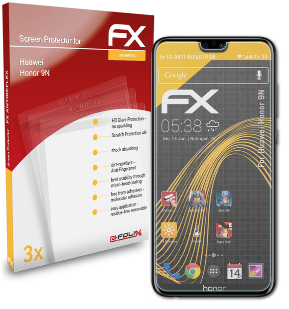 atFoliX FX-Antireflex Displayschutzfolie für Huawei Honor 9N