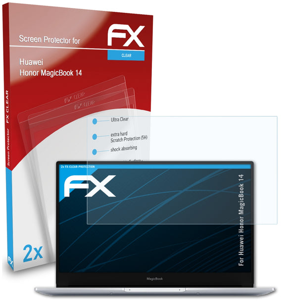 atFoliX FX-Clear Schutzfolie für Huawei Honor MagicBook 14