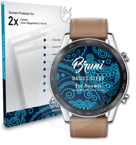 Bruni Basics-Clear Displayschutzfolie für Huawei Honor MagicWatch 2 (46 mm)