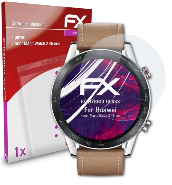 atFoliX FX-Hybrid-Glass Panzerglasfolie für Huawei Honor MagicWatch 2 (46 mm)