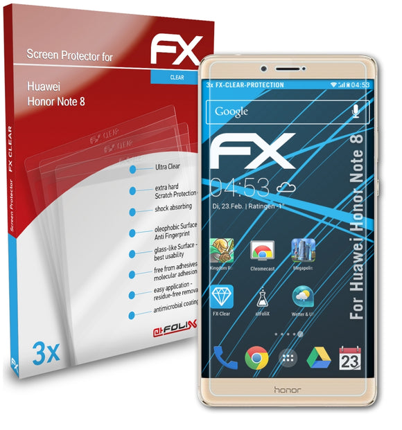 atFoliX FX-Clear Schutzfolie für Huawei Honor Note 8