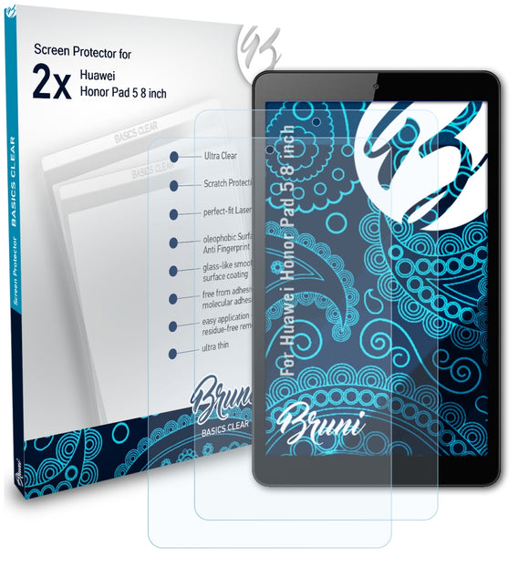 Bruni Basics-Clear Displayschutzfolie für Huawei Honor Pad 5 (8 inch)