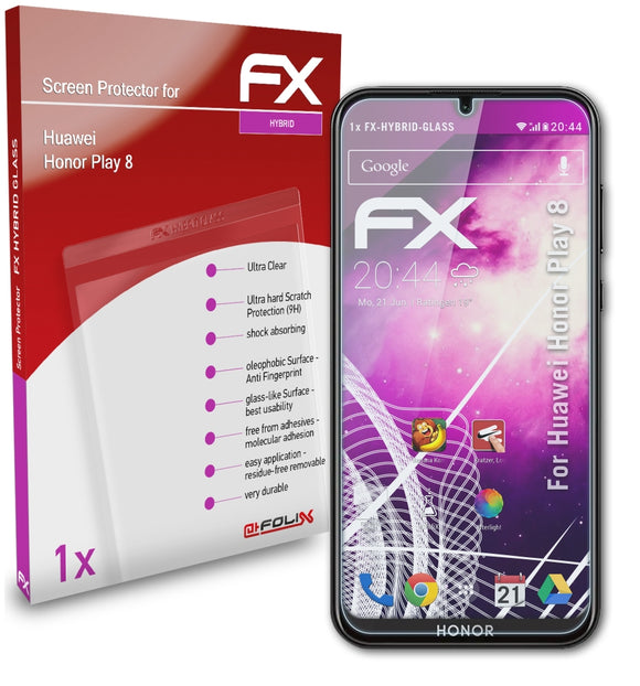 atFoliX FX-Hybrid-Glass Panzerglasfolie für Huawei Honor Play 8