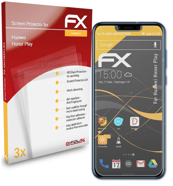 atFoliX FX-Antireflex Displayschutzfolie für Huawei Honor Play