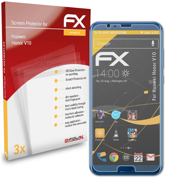 atFoliX FX-Antireflex Displayschutzfolie für Huawei Honor V10