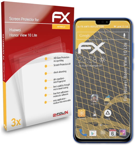 atFoliX FX-Antireflex Displayschutzfolie für Huawei Honor View 10 Lite